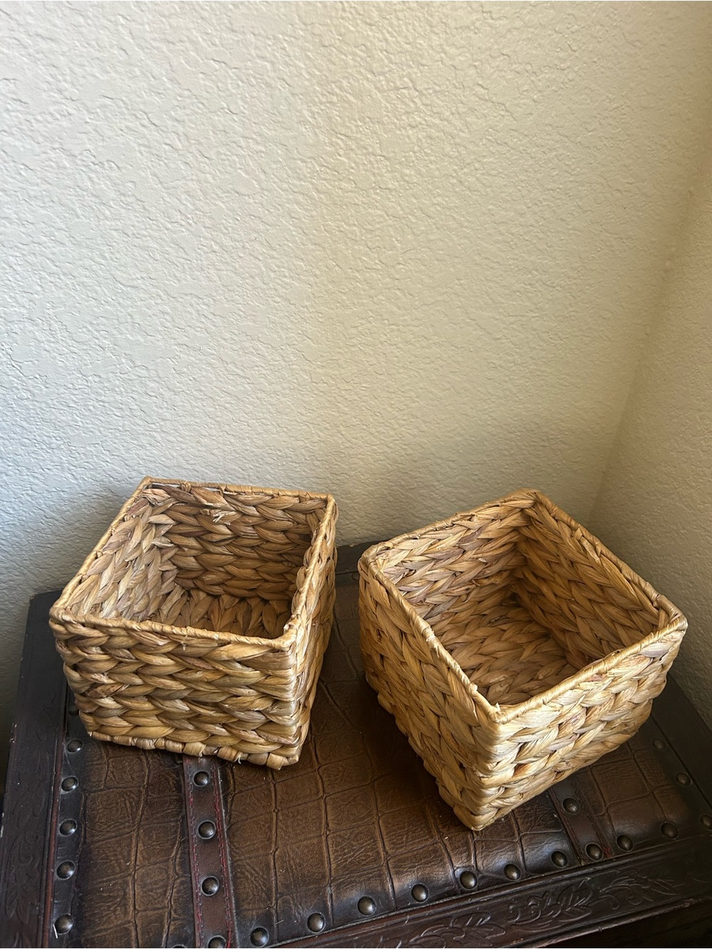 Woven Square Storage Baskets - Naturally